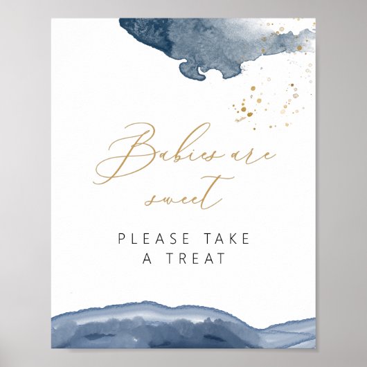 Poster Petit Baby shower Favor Signer, Les Bébés Sont Dou (Devant)