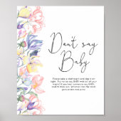 Poster Petit baby shower fleur sauvage Ne dis pas bébé (Devant)