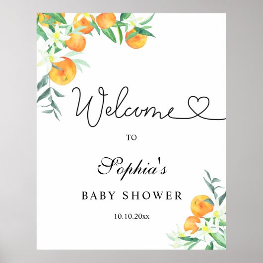 Poster Petit baby shower mignon (Devant)