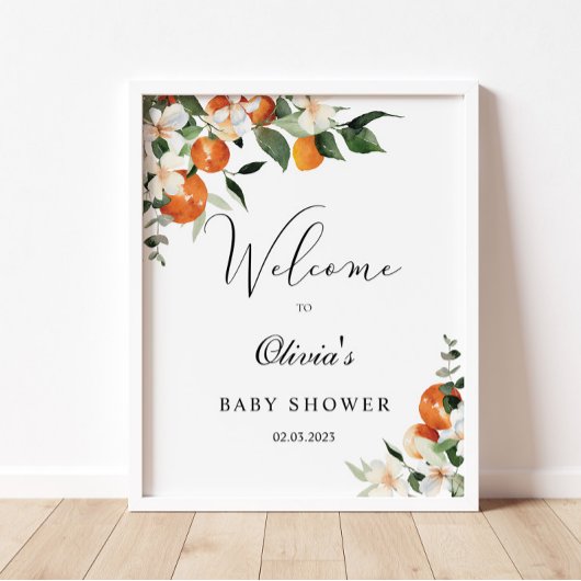 Poster Petit baby shower mignon signe de bienvenue