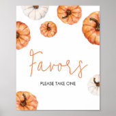 Poster Petit Baby shower minimaliste Citrouille (Devant)