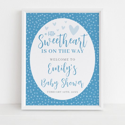 Poster Petit Baby shower petit amour Blue Valentine Boy