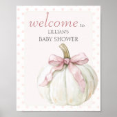 Poster Petit Baby shower Pois Citrouille (Devant)