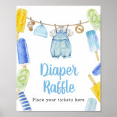 Poster Petit Baby shower Popsicle Déchets Raffle (Devant)