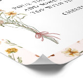 Poster Petit Baby shower rose Fleur sauvage Mimosa Bar (Coin)