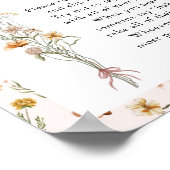 Poster Petit Baby shower rose Fleur sauvage Ne dites pas  (Coin)