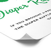 Poster Petit Baby shower Shamrock Fun Diaper Signe (Coin)