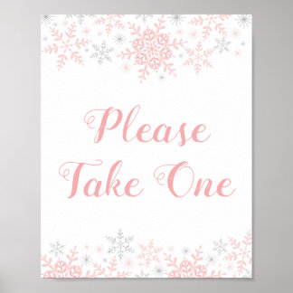 Poster Petit Baby shower Snowflake Prendre une table Fave