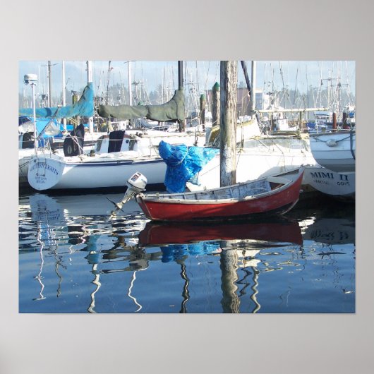 Poster Petit bateau rouge (Devant)