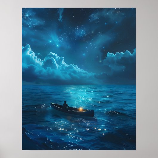 Poster Petit bateau sur l'océan (Devant)