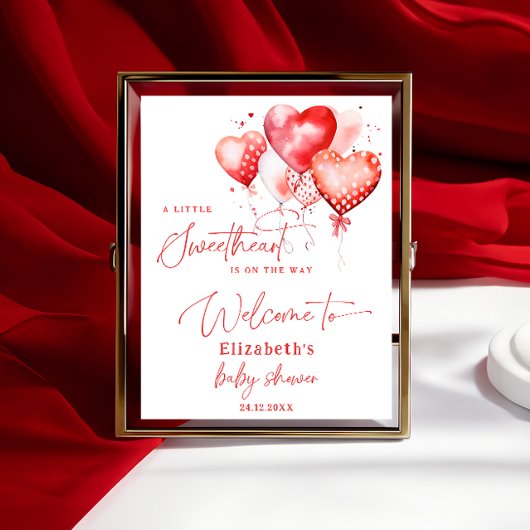Poster Petit bébé de la Saint-Valentin bienvenue