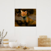 Poster Petit bébé Fox Cub Portrait (Cuisine)