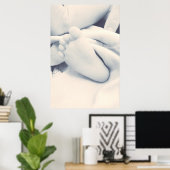 Poster petit bébé pied noir blanc (Bureau à domicile)