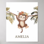 Poster Petit Bébé Singe Boho Safari Nursery Wall (Devant)