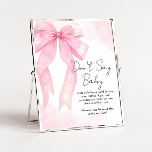 Poster Petit Boo Arc Rose Fête Ne Dis Pas Panneau Bébé