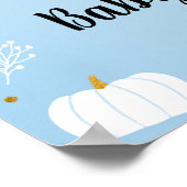 Poster Petit Boo Blue Boy Ghost Baby shower Bienvenue (Coin)