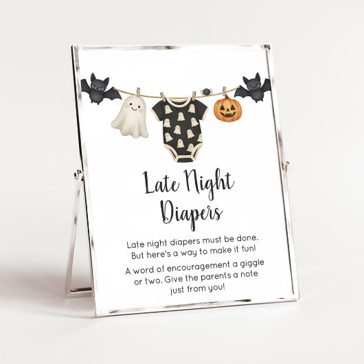 Poster Petit Boo Clothesline Baby Late Night Diaper Signa