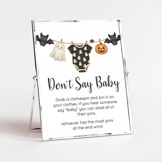 Poster Petit Boo Clothesline Baby Ne pas dire Bébé Signe