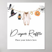 Poster Petit Boo Halloween Baby shower Déchets Raffle (Devant)