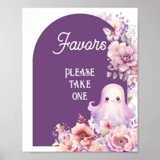 Poster Petit Boo halloween Faveurs s'il vous plaît prendr