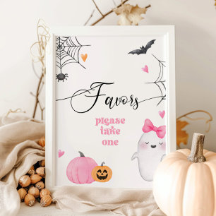 Poster Petit Boo halloween Faveurs s'il vous plaît prendr
