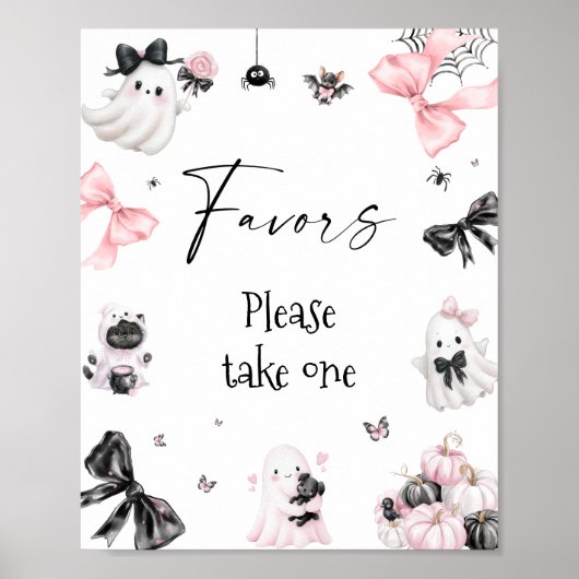 Poster Petit Boo Halloween Fille Baby shower Faveurs (Devant)