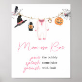 Poster Petit Boo rose Halloween Baby shower Maman Osa Bar (Devant)