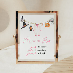 Poster Petit Boo rose Halloween Baby shower Maman Osa Bar
