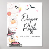 Poster Petit Boo rose Halloween Raffle de couche (Devant)