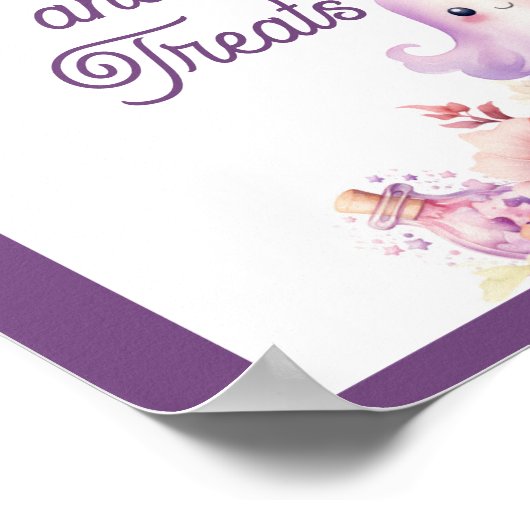 Poster Petit Boo violet Halloween Douceurs et friandises (Coin)