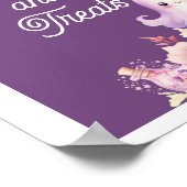 Poster Petit Boo violet Halloween Douceurs et friandises (Coin)