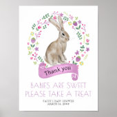 Poster Petit Bunny Baby shower de printemps Favoriser tab (Devant)