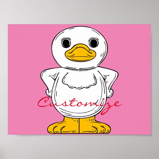 Poster Petit canard blanc debout Thunder_Cove (Devant)