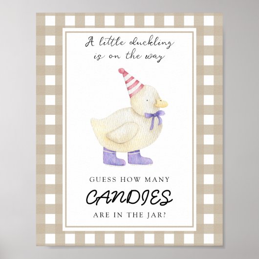 Poster Petit canard - devinez combien de bonbons (Devant)