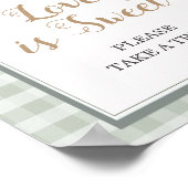 Poster Petit Canard En vichy Baby shower L'amour est doux (Coin)