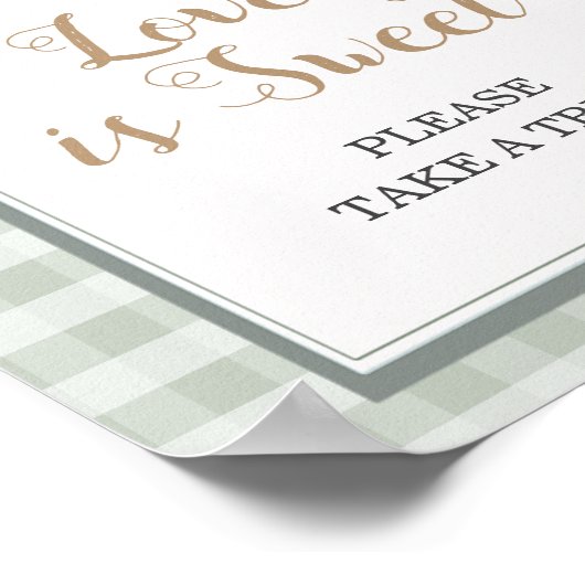 Poster Petit Canard En vichy Baby shower L'amour est doux (Coin)