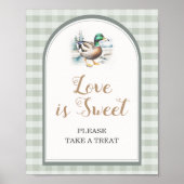 Poster Petit Canard En vichy Baby shower L'amour est doux (Devant)