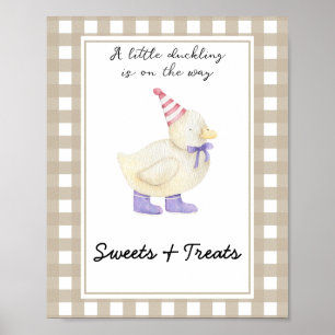 Poster Petit canard - sucreries et friandises baby shower