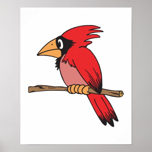 Poster petit cardinal mignon (Devant)