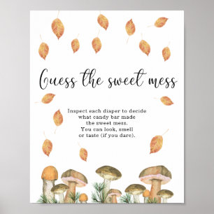 Poster petit champignon - devine le gâteau de bébé shower