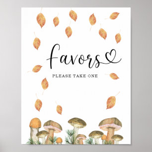 Poster petit champignon est sur le point de tomber Faveur