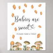 Poster petit champignon - les bébés sont doux (Devant)