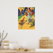 Poster Petit chapeau rouge vintage, chien et ballons (Cuisine)