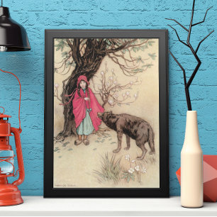 Poster Petit chapeau rouge vintage par Warwick Goble