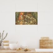 Poster Petit Chaperon Rouge, Conte Vintage Fée (Cuisine)