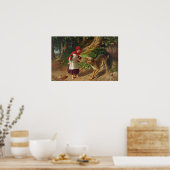 Poster Petit chaperon rouge et grand méchant loup (Cuisine)