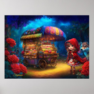 Poster Petit Chaperon Rouge et Loup