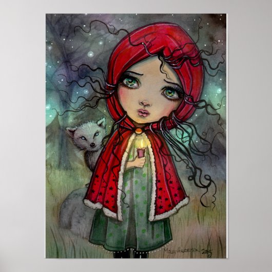 Poster Petit chaperon rouge Gros oeil bébé poupée art (Devant)