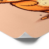 Poster Petit chat mignon sur arrière - plan brun. (Coin)