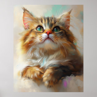 Poster Petit chaton merveilleux - Chat Maine Coon